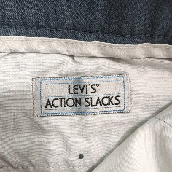 VTG 80's Levi's Action Slack Men 38X30 (36X29) Blue Straight Leg Dress Pants - Picture 6 of 12